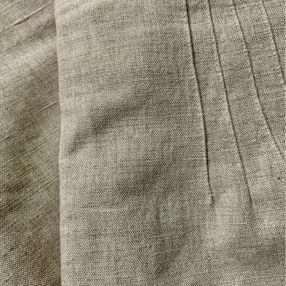 Linen & Cotton Paul Harris Short Pencil Skirt Sz 10 Tan Beige Cream Lined - Picture 10 of 10